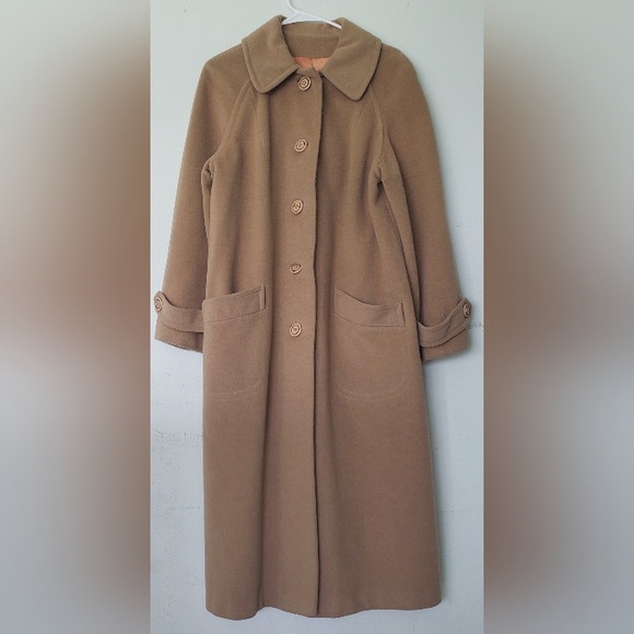 Vintage Sidney Haber Kashmaire 85% Cashmere 15% Nylon Coat Loomed in France Belt - Picture 2 of 6